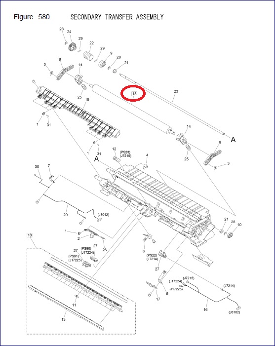 Canon Genuine FE8-0387-000 Roller, 2nd Trnsfr. Outer (OEM)