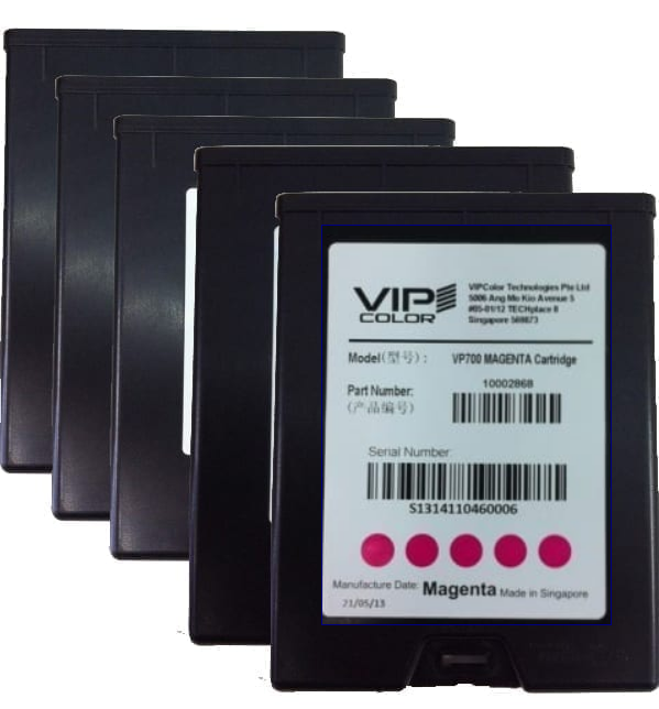 VIPColor VP-600-AS08A MAGENTA INK(M) 5 PACK CARTRIDGE (VP500/VP600)