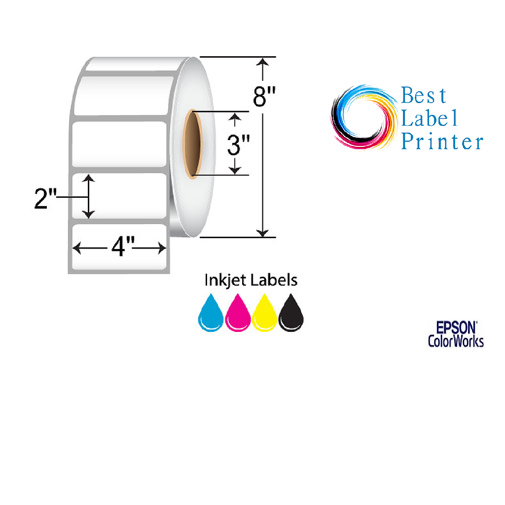 [C60CD001] 4" X 2" EPSON COLORWORKS MEDIA DURABLE MATTE SYNTHETIE LABELS (COLORWORKS C6000/C7500 SERIES) (3"CORE/8"OD)