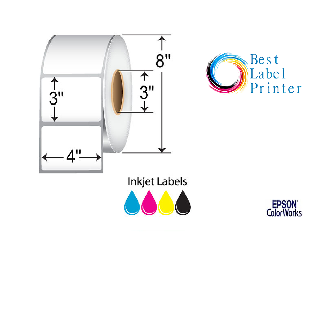 4" x 3" Epson ColorWorks Media Durable Matte Synthetie Labels (C6000/C7500 Series) (3"CORE/8"OD)