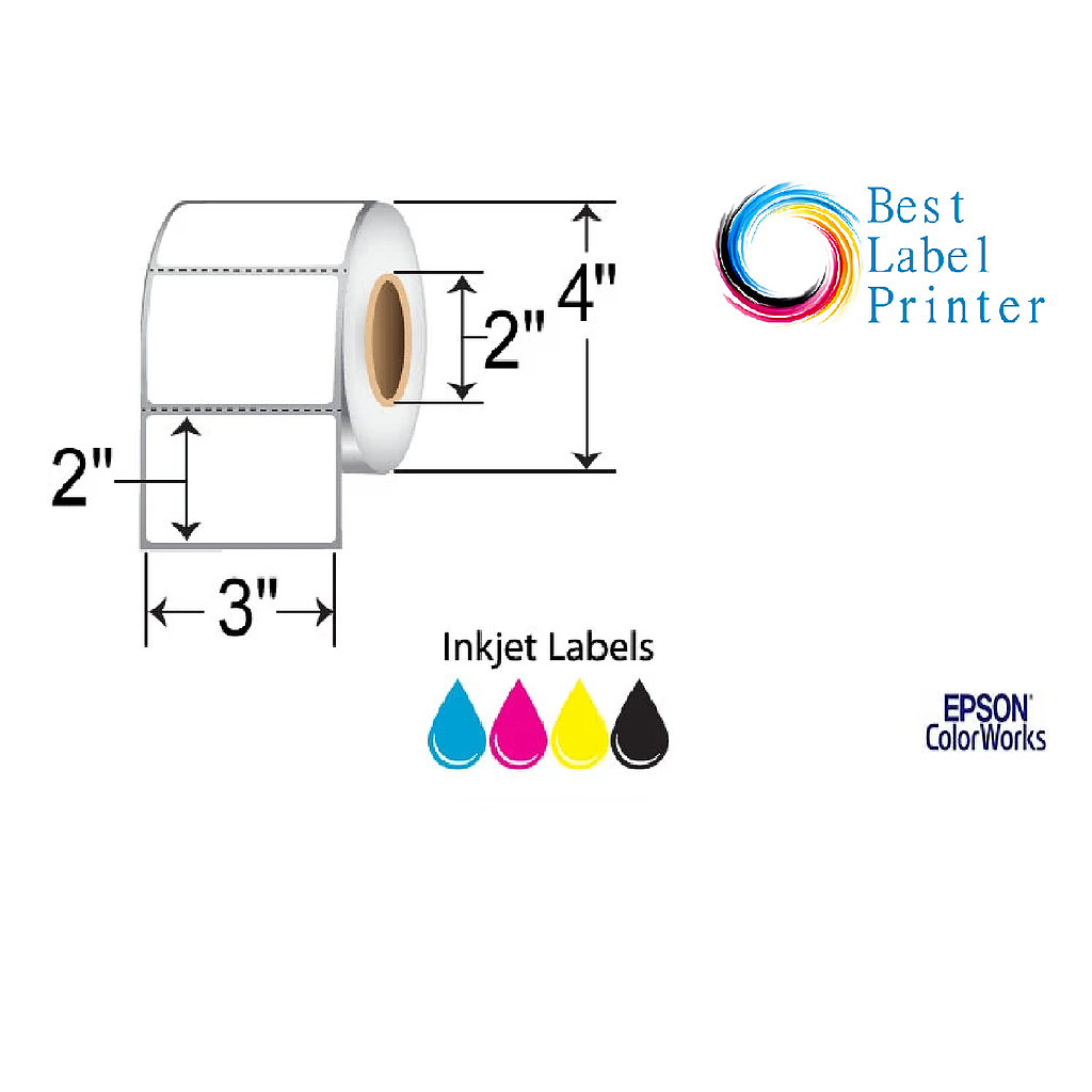 [C35CD004]  3" X 2" EPSON COLORWORKS MEDIA DURABLE MATTE SYNTHETIC LABELS (COLORWORKS C3500/C4000 SERIES) (2"CORE/4"OD)