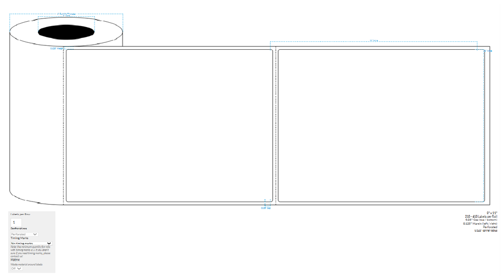 8" X 11" MATTE WHITE BOPP(BS5609 CERTIFICATION) PERFORATED {ROUNDED CORNERS} Roll Labels  (3"CORE/6"OD)
