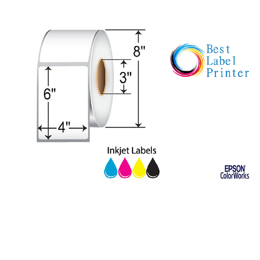[C60GD003] 4” X 6” EPSON COLORWORKS MEDIA HIGH GLOSS LABELS (COLORWORKS C6000/C7500 SERIES) (3"CORE/8"OD)