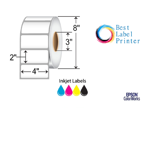[C60CD001] 4" X 2" EPSON COLORWORKS MEDIA DURABLE MATTE SYNTHETIE LABELS (COLORWORKS C6000/C7500 SERIES) (3"CORE/8"OD)