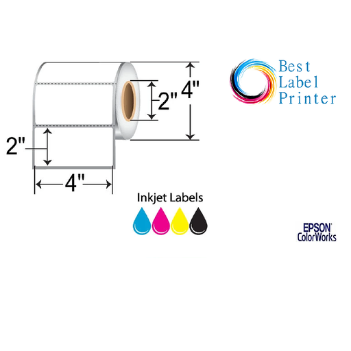 [C35MD001]  4" X 2" EPSON COLORWORKS MEDIA PREMIUM MATTE LABELS (COLORWORKS C3500/C4000 SERIES) (2"CORE/4"OD)