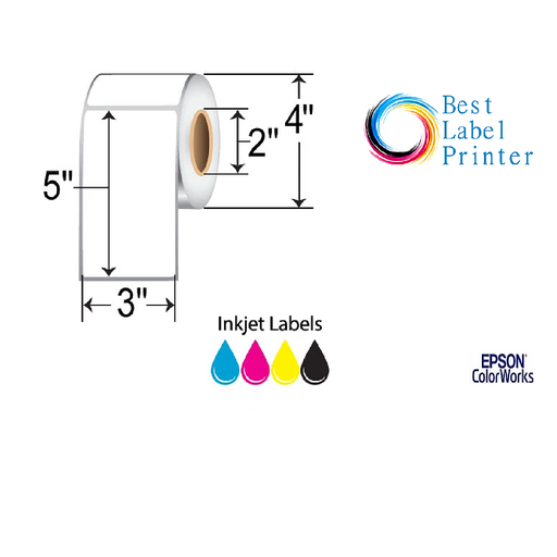 [C35MD005]  3" X 5" EPSON COLORWORKS MEDIA PREMIUM MATTE LABELS (COLORWORKS C3500/C4000 SERIES) (2"CORE/4"OD)