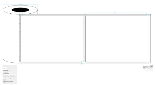 [104656-3X6-MWB5609-151-1000000] 8" X 11" MATTE WHITE BOPP(BS5609 CERTIFICATION) PERFORATED {ROUNDED CORNERS} Roll Labels  (3"CORE/6"OD)