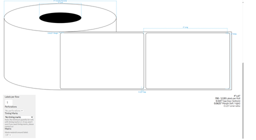 [100868-3X8-HGB-138-1000000] 4" x 6" VIPColor VP700 HIGH GLOSS WHITE BOPP (ROUNDED CORNERS) Roll Labels (3"CORE/8"OD)