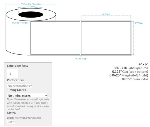 [102473-3X6-MWBET-151-1000000] 4" X 6" MATTE WHITE POLY BOPP Extreme Tack (BS5609 CERTIFICATION) {SQUARE CORNERS} Blank Roll Labels  (3"CORE/6"OD)